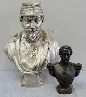Lot of 2 Bronze Busts of Napoleon.