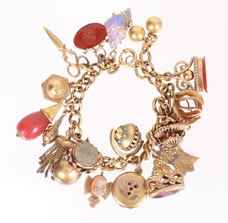 A Gold Filled Charm Bracelet