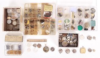 A Large Group of Watch Parts, Movements, Etc.