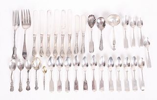 A Group of Sterling and Coin Silver Flatware