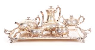 Six Piece Silver Plated Tea Set
