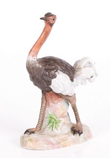 A Porcelain Ostrich by Ernst Bohne and Sons