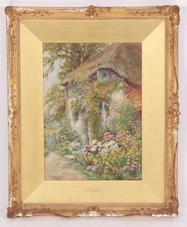 Wilfred Holmes (British, 20th C.) A Cottage Garden