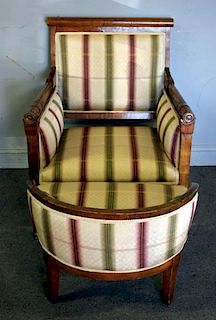 Beidermeir Style Upholstered Chair and Demilune