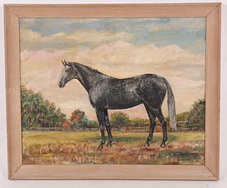 A Portrait of a Horse, Signed Frank Hall
