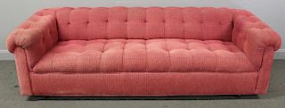 Upholstered Chesterfield Sofa and Ottoman.