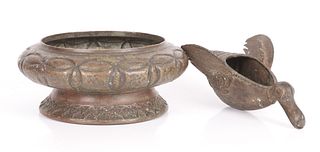 Two Bronze Objects, Southeast Asian, Indo-Persian