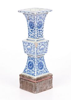 A Chinese Gu Form Porcelain Vase