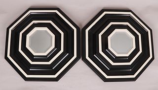 A Pair of Octagonal Decorator Mirrors