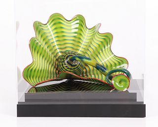 Dale Chihuly (B. 1941) Parrot Green Persian Set