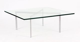 A Mid Century Modern Glass & Chrome Coffee Table