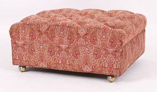 Mid Century Upholstered Tufted Ottoman