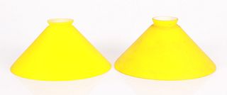 Pair Of De Majo Murano Yellow Art Glass Shades