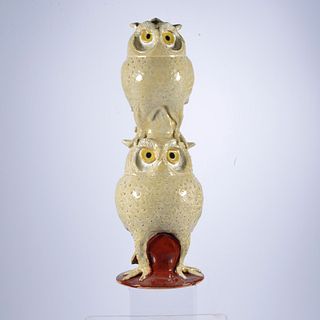 Marvin Bailey Stacked Double Owl Figural