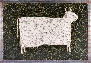 Marvin Bailey Early Cow Painting (Wood Panel)