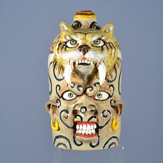 Stacy Lambert Double Sabre Tooth & Face Stack Jug