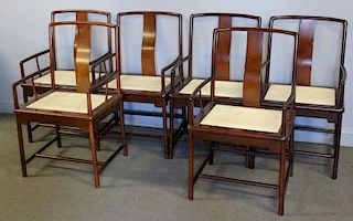 Set of 6 Asian Modern Dining Chairs.