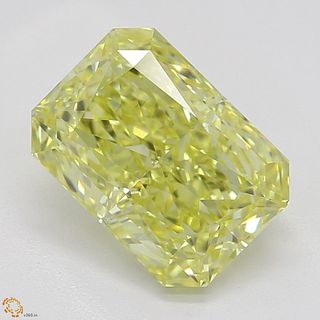 1.00 ct, Natural Fancy Intense Yellow Even Color, VS2, Radiant cut Diamond (GIA Graded), Appraised Value: $36,700 