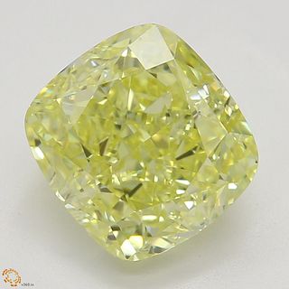 2.02 ct, Natural Fancy Intense Yellow Even Color, SI1, Cushion cut Diamond (GIA Graded), Appraised Value: $65,400 