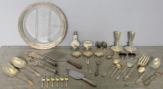 STERLING. Miscellaneous Grouping of Flatware and