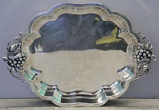 STERLING. Durham Silver Footed Tray.