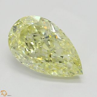 1.02 ct, Natural Fancy Yellow Even Color, IF, Pear cut Diamond (GIA Graded), Appraised Value: $23,400 