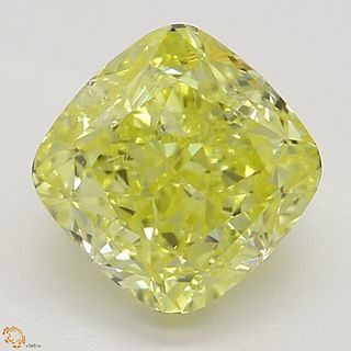 1.05 ct, Natural Fancy Intense Yellow Even Color, SI1, Cushion cut Diamond (GIA Graded), Appraised Value: $23,000 