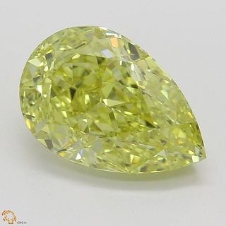 3.14 ct, Natural Fancy Intense Yellow Even Color, VS2, Pear cut Diamond (GIA Graded), Appraised Value: $182,100 