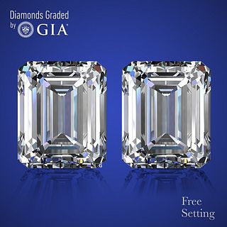 4.02 carat diamond pair Emerald cut Diamond GIA Graded 1) 2.01 ct, Color F, VVS2 2) 2.01 ct, Color F, VS1. Appraised Value: $158,200 