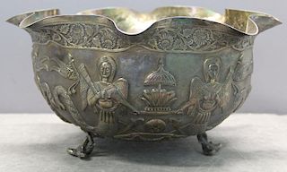 Possibly SILVER. Repousse Persian? Center Bowl.