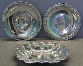 STERLING. Grouping of 3 Sterling Trays.