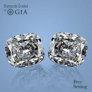 5.01 carat diamond pair Cushion cut Diamond GIA Graded 1) 2.50 ct, Color F, VS1 2) 2.51 ct, Color F, VS1. Appraised Value: $191,600 