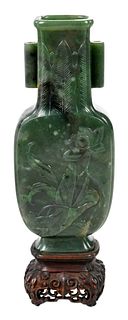 Chinese Jade or Hardstone Arrow Vase