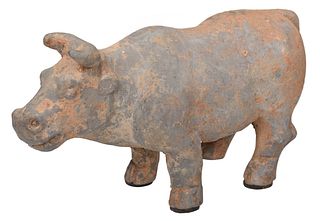Early Chinese Pottery Standing Water Buffalo