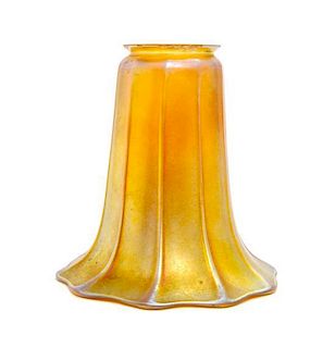 * A Steuben Gold Aurene Glass Shade, Height 5 1/2 inches.