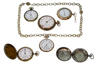 Elgin and Waltham Pocket Watch Assortment