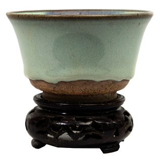 Chinese Jun Ware Bowl with Stand