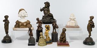 Bronze and Marble Statue Assortment