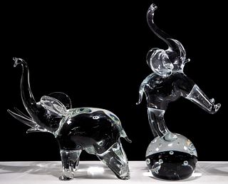 Licio Zanetti (Italian, 20th Century) Glass Elephants