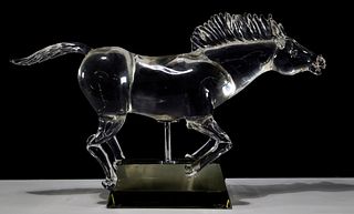 Pino Signoretto (Italian, 1944-2017) Art Glass Horse Sculpture