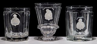 (Attributed to) Baccarat Sulphide Glass Tumblers