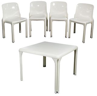 Vico Magistretti for Artemide 'Selene' Fiberglass Table and Chairs