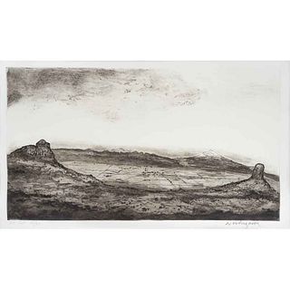 LUIS NISHIZAWA, Paisaje, Firmado Grabado al aguafuerte 2° 10 / 55, 32 x 57 cm imagen
