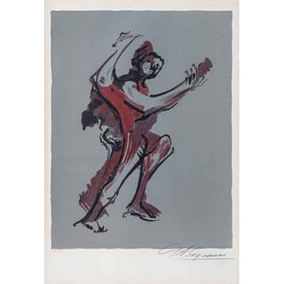 DAVID ALFARO SIQUEIROS, Sin título, de la serie Prison Fantasy, 1973, Firmada Litografía 58/250, 46 x 36.5 cm imagen / 56 x 38 cm papel