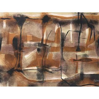 GABRIEL MACOTELA. Sin título, de la carpeta Color forma y sonido en el arte por México, Firmada Litogragrafía 76 / 150. 60 x 80 cm