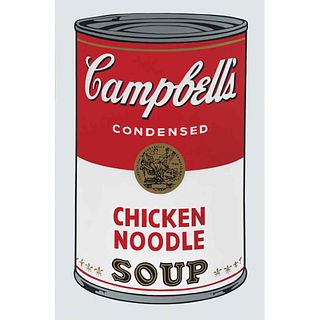 ANDY WARHOL.II.45: Campbell's Chicken Noodle Soup.Con sello en la parte posterior.Serigrafía s/número de tiraje.81 x 48 cm.Con certific