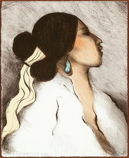R. C. Gorman, Navajo Woman State II, 1977