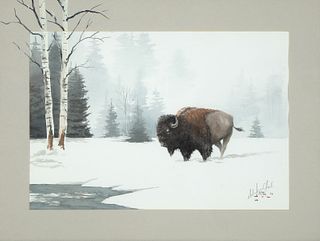 Del Iron Cloud, Untitled (Buffalo in the Snow), 2006