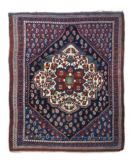 Antique Afshar Rug, 3’11” x 4’10”