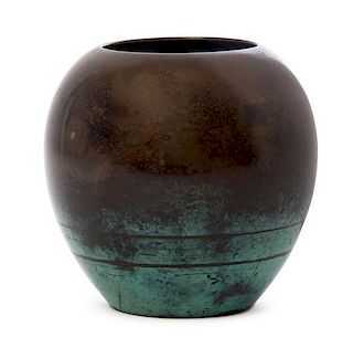 A WMF Mixed Metal Ikora Vase, Height 5 3/4 inches.